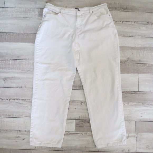 Gloria Vanderbilt Straight Leg White Jeans Size 18 - Picture 1 of 5